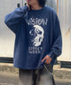 VISION スカルBIGプルオーバー/ネイビー モデル:175cm Lサイズ着用