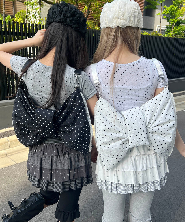 3WAYリボンパファーバッグ【新色登場！】/ブラック
