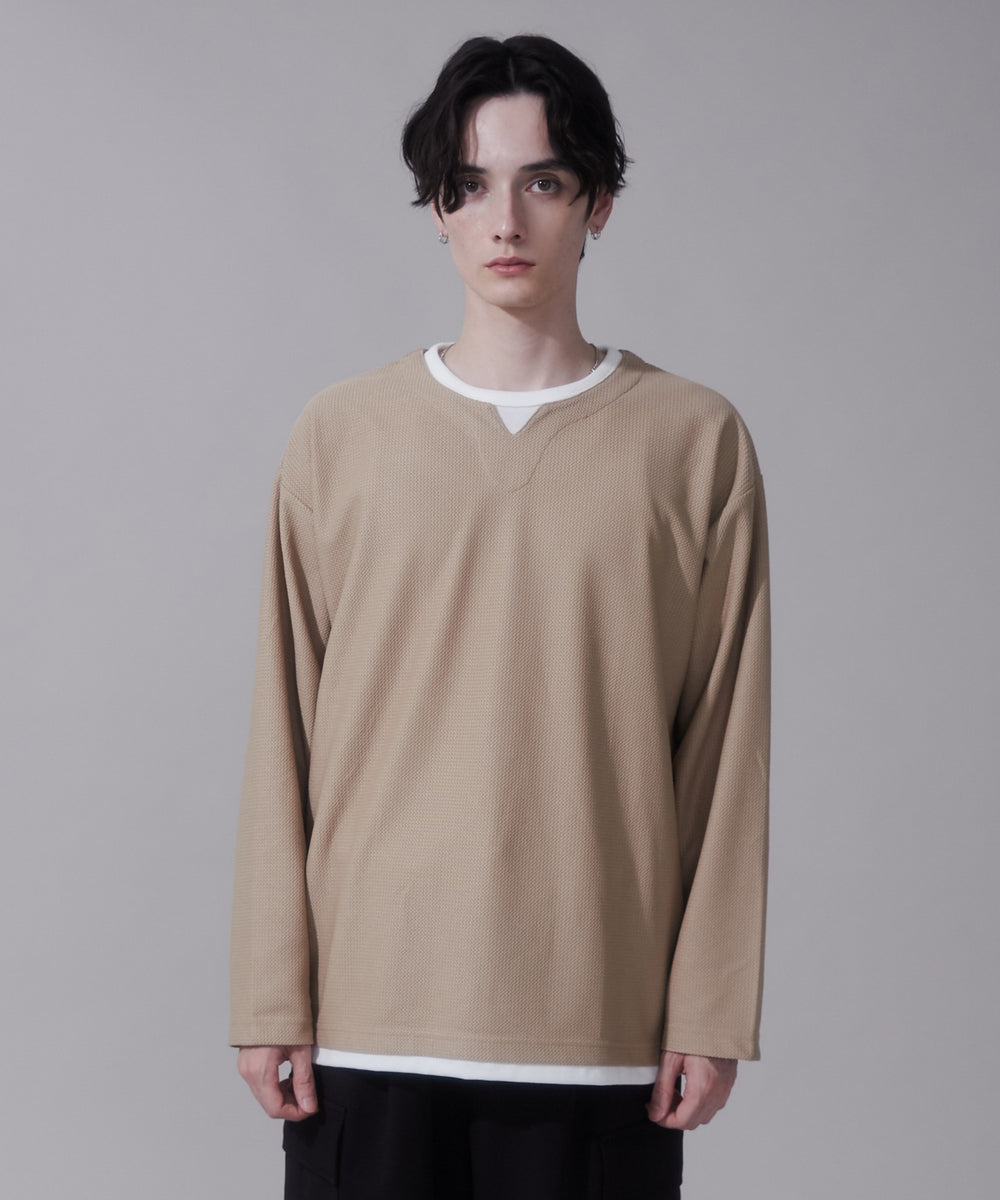 ベージュ　モデル180cm　L着用