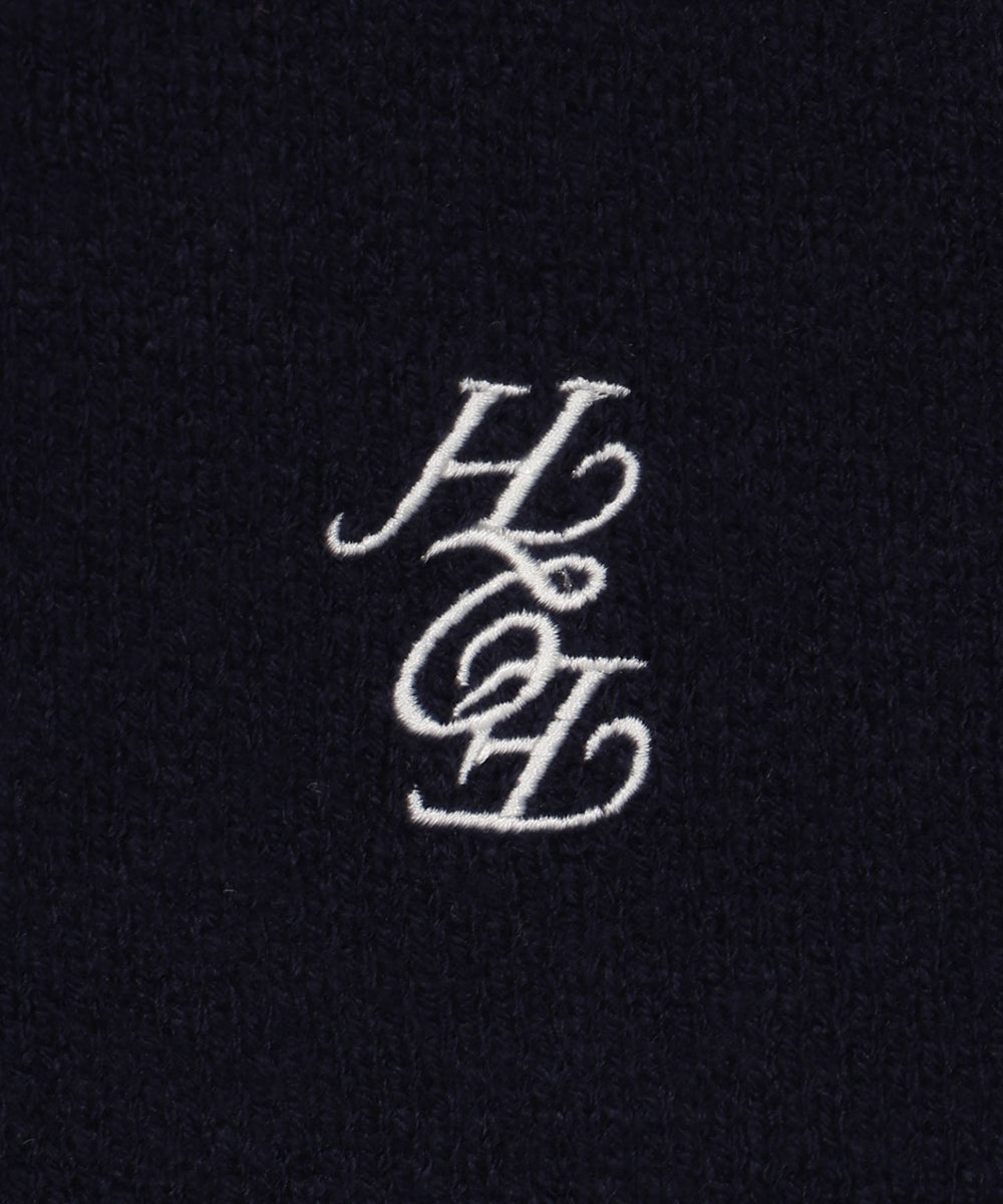 ワンポイント刺繍ニットポロ