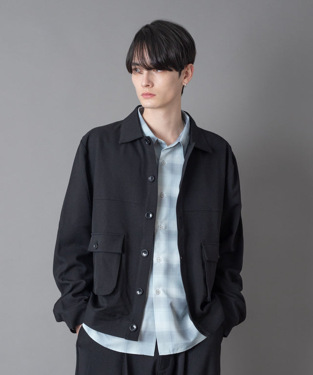 ダブルポケットショートジャケット/ブラック モデル：180cm L着用