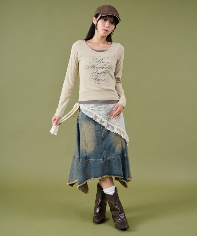 ベージュ モデル：160cm F着用