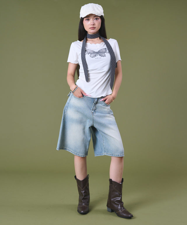 デニム淡 モデル：163cm S着用