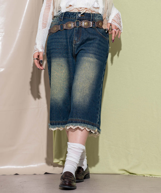 デニム中濃 モデル：155cm S着用