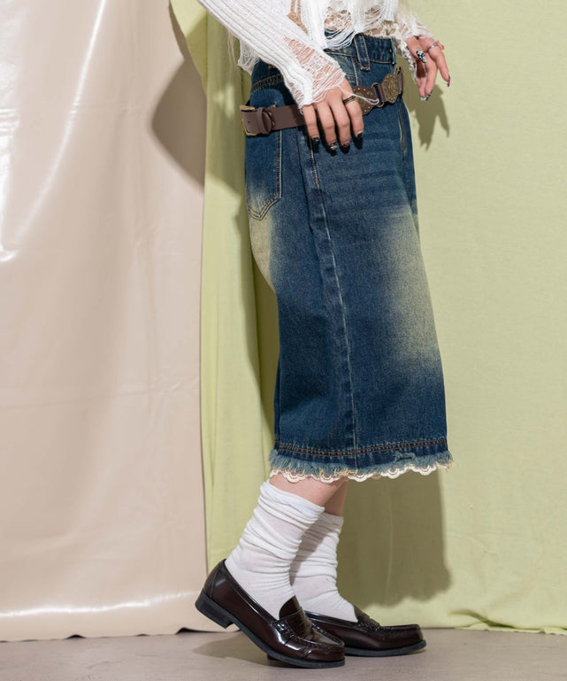 デニム中濃 モデル：155cm S着用