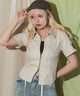 ナンバリングZIPシャツ/柄1 モデル：155cm F着用