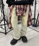 3Dフレアデニムパンツ/デニム淡 モデル：160㎝ M着用