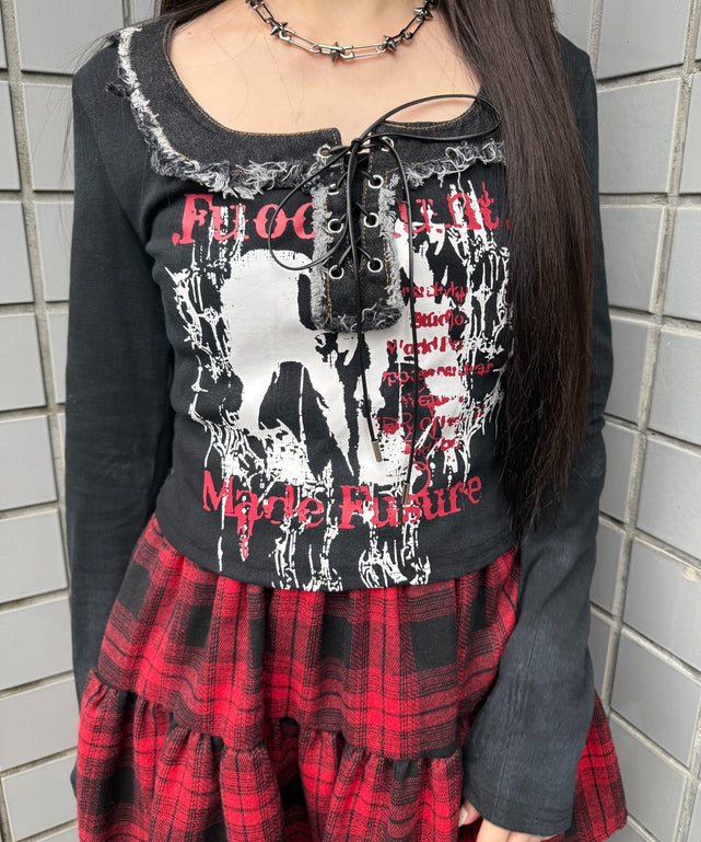 レースアップパンクトップ/FG25AW-057