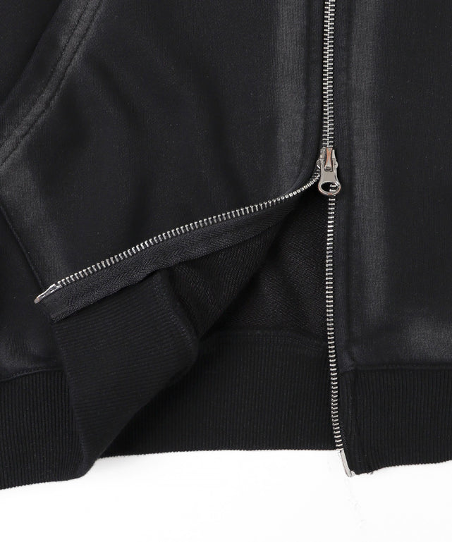 ブラシ加工ダブルZIPビッグパーカー