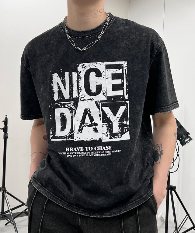 ピグメントNICE DAY ビッグT/スミクロ モデル：178㎝ FREE着用
