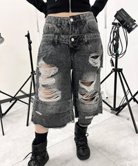 ダブルウエストクラッシュハーフパンツ