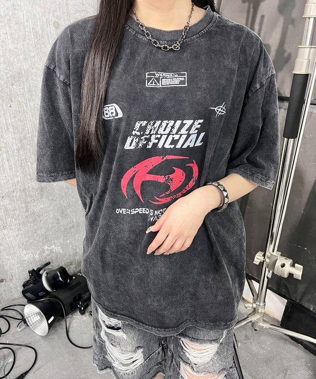 ピグメントY2KロゴビッグT/スミクロ モデル：154㎝ FREE着用