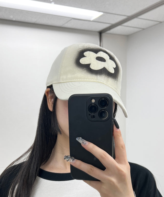フェードフラワーCAP/ホワイト