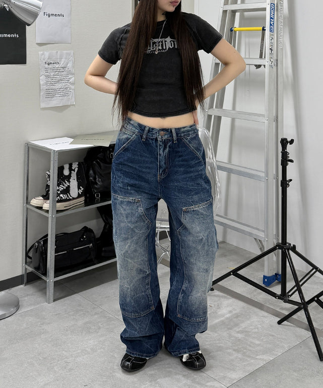 デニム中濃 モデル：159cm S着用