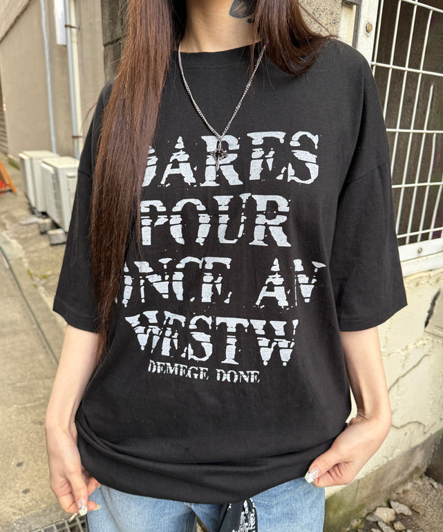 ノイズロゴビッグTシャツ/ブラック モデル：159cm F着用