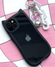 猫耳フレームiphoneケース（ブラック）/柄3：iphone13／14