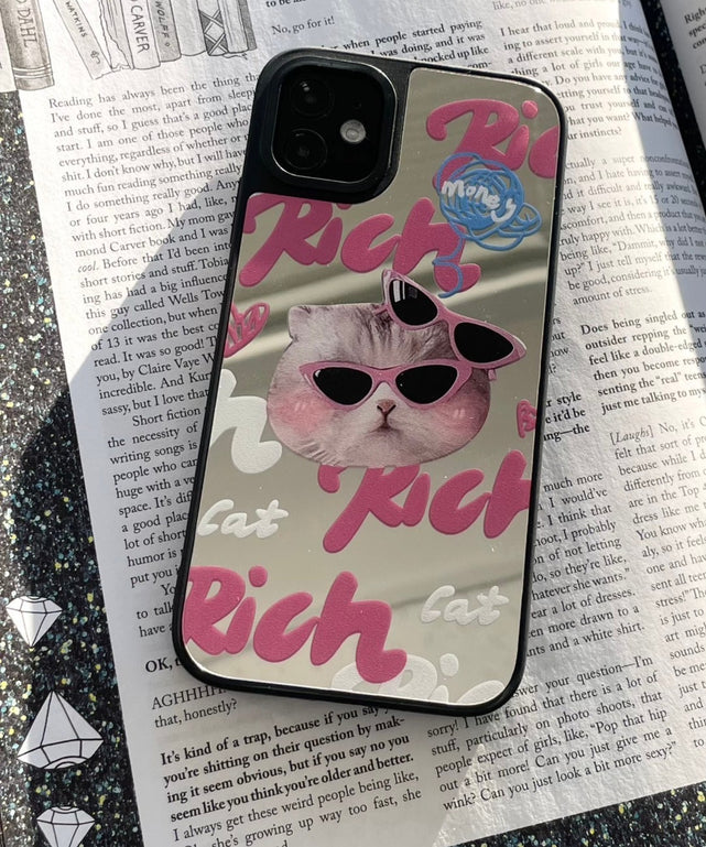 richキャットミラーiphoneケース/柄1:iphone11