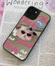 richキャットミラーiphoneケース/柄3:iphone13/14	