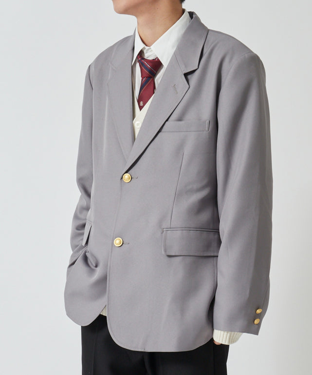 メンズスクールブレザー/グレー モデル:176cm L着用
