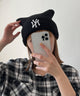 【WEGO限定デザイン】別注NEWERA　CAT　EAR　KNIT/NYブラック（柄2）