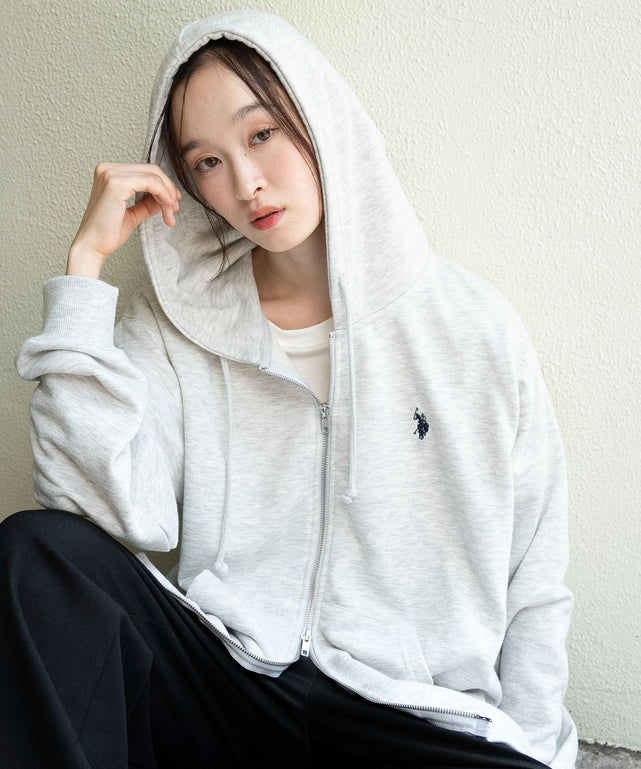 別注USPOLOZIPPK/杢グレー　モデル：163cm L着用