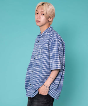 ブルーチェック1 モデル:175cm　L着用