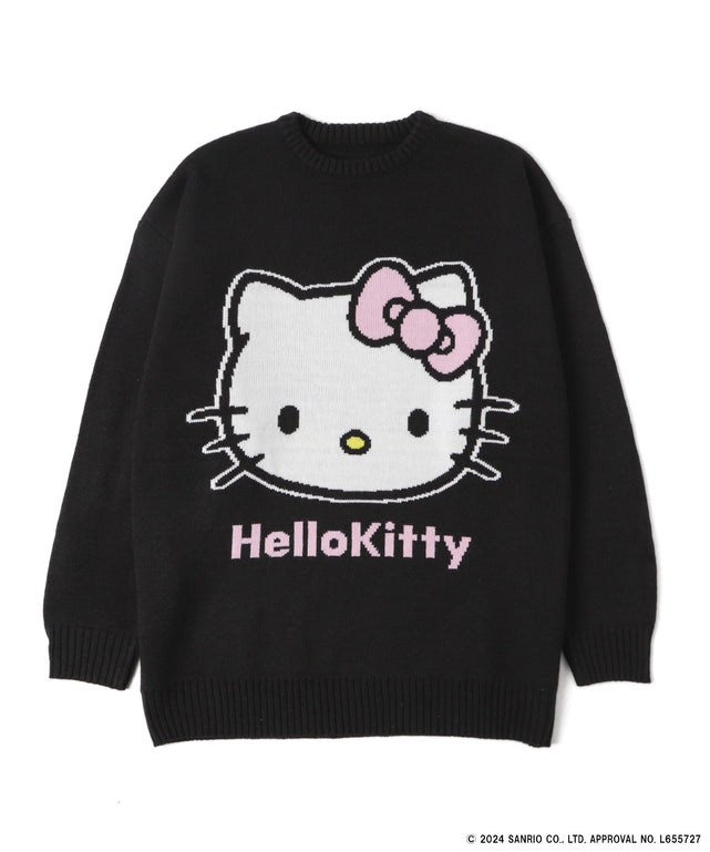 HELLO KITTYコラボジャガードニット/ブラック