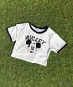 MICKEY　MOUSE／リンガーTシャツ/ホワイト
