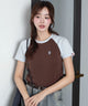 U.S. POLO ASSN.別注コンパクトTシャツ/柄1　モデル：165cm S着用