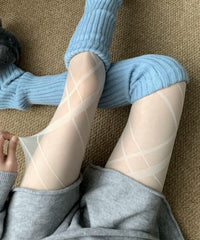 チェック柄シアータイツ