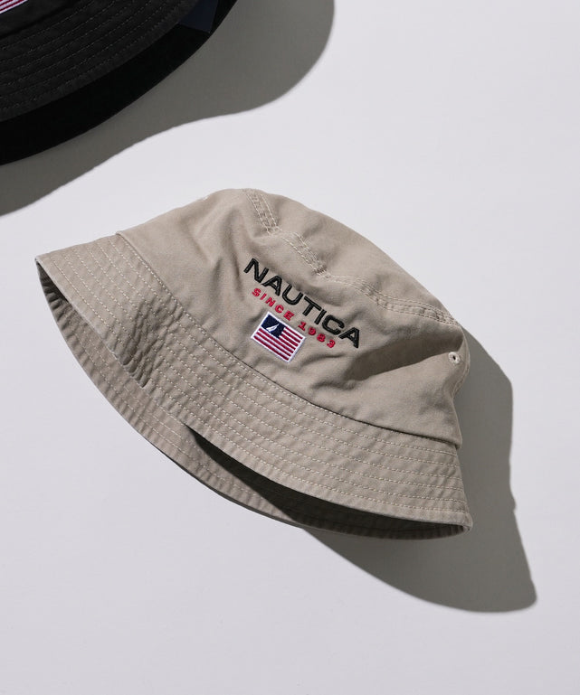 NAUTICA　LOGO　EMB　BUCKETHAT/ベージュ