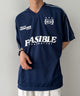 パイピングサッカーT（SS）/ネイビー モデル：175cm L着用