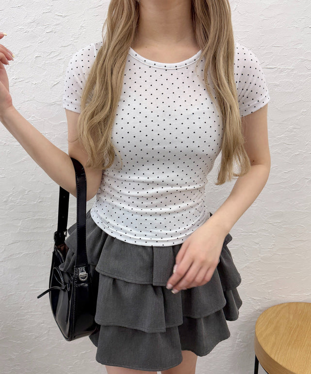 ドットコンパクトTシャツ/ホワイト モデル：160㎝ F着用