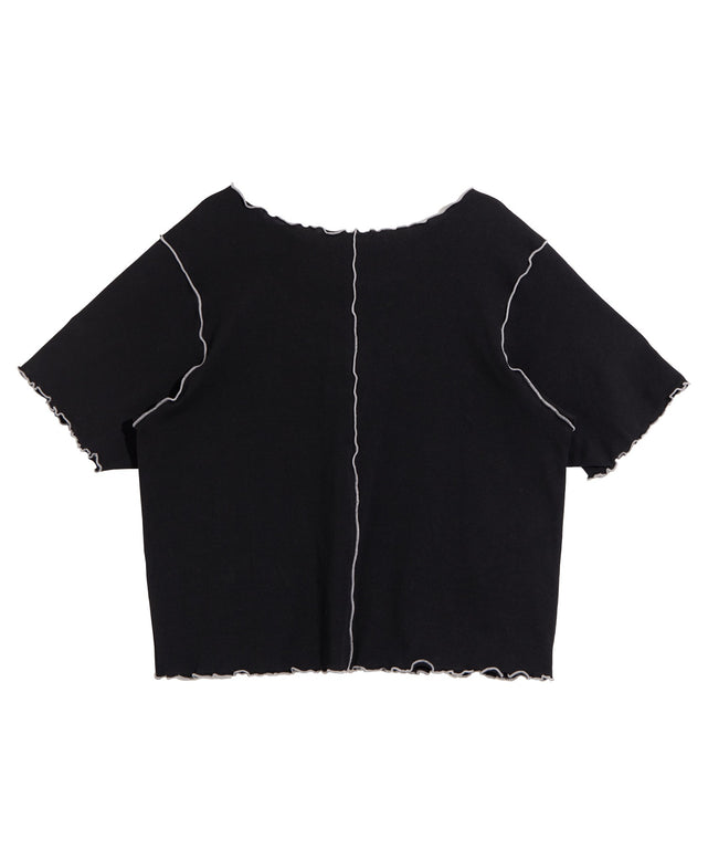 レースアップ配色メロウTシャツ