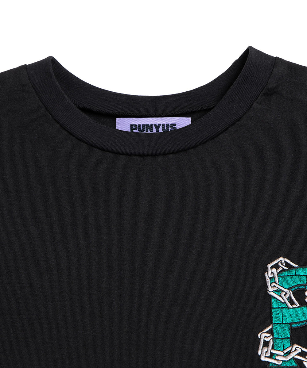 鎖ロゴ刺繍Tシャツ