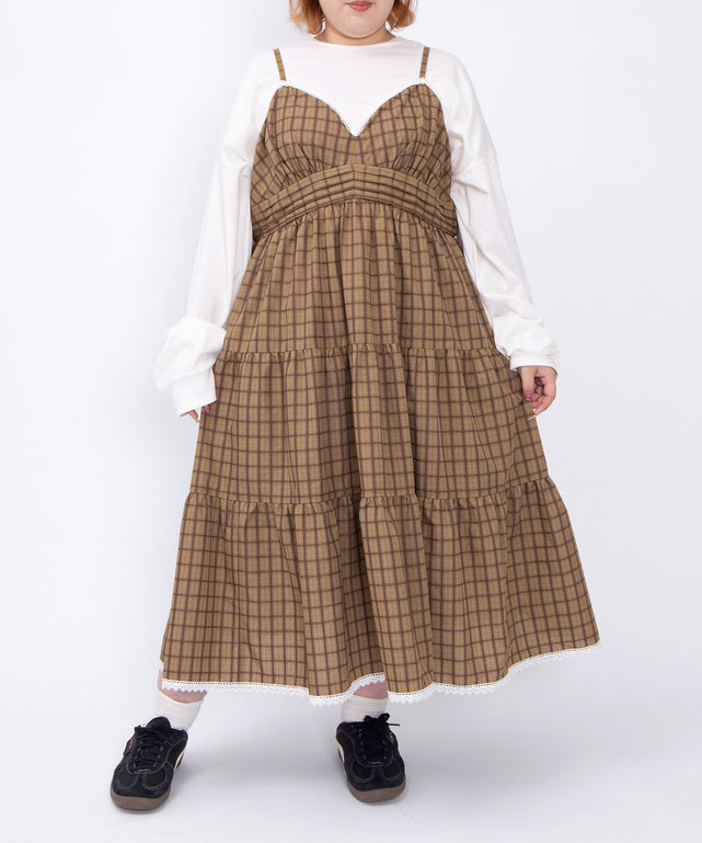 チェック柄キャミワンピース/身長：163cm　サイズ4