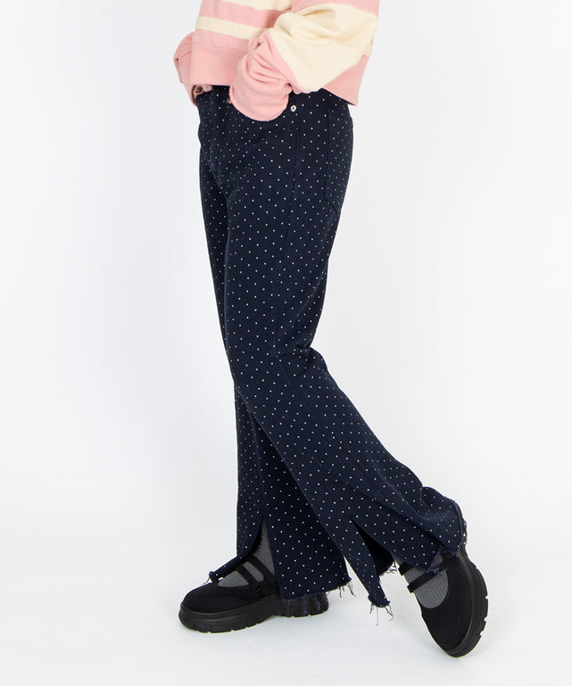 ドット柄フレアデニムパンツ/身長：160cm サイズ1身長：160cm サイズ1
