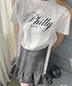 PHILLYロゴ刺繍Tシャツ/ホワイト モデル：160㎝ F着用