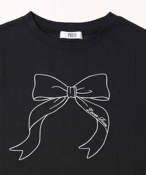 ビッグリボン刺繍Tシャツ