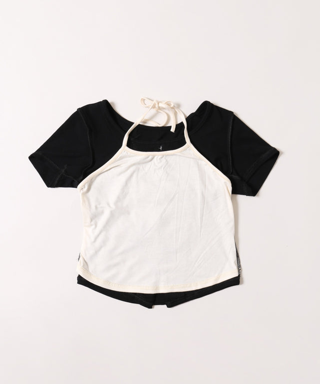 ミニリボンデザインホルターネックTシャツ