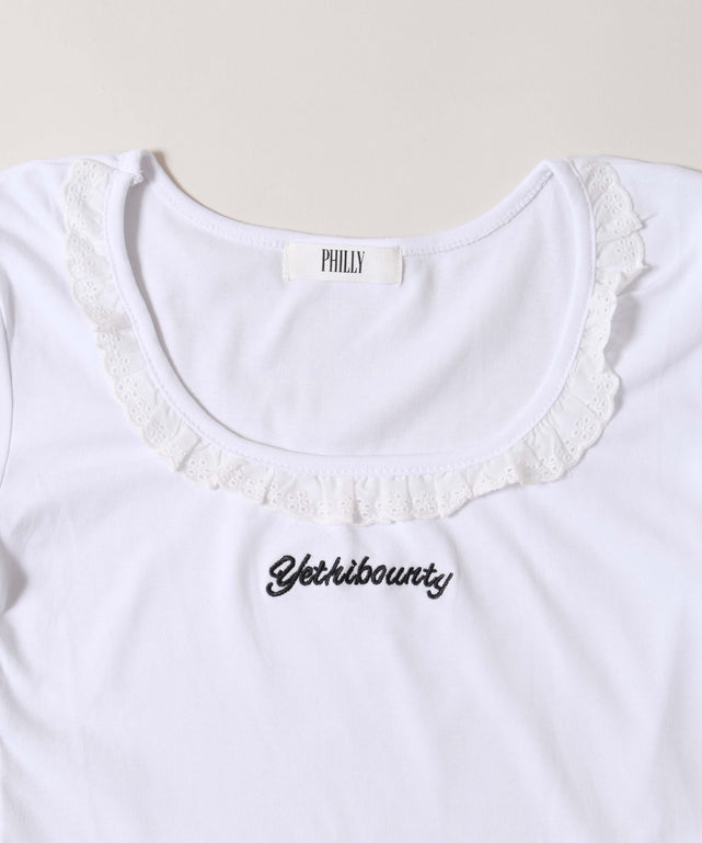 レースネックTシャツ