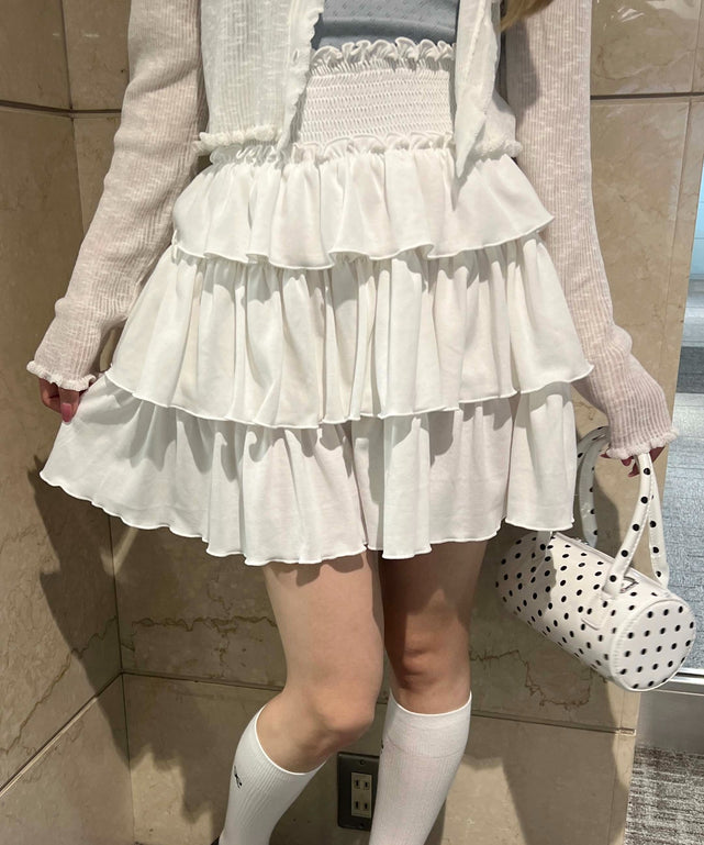 カットメロウスカート/ホワイト モデル：160㎝ F着用