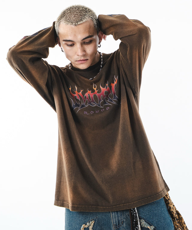 フレイムグラフィックBIGT（LS）/ブラウン モデル：180cm L着用