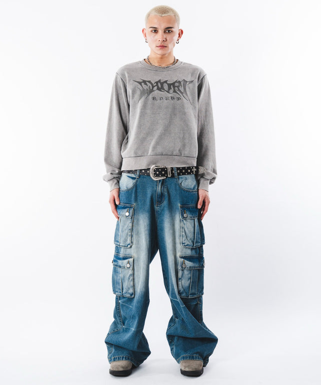 デニム中濃加工 モデル：180cm L着用