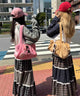 ドットラグランパッチワークロンT