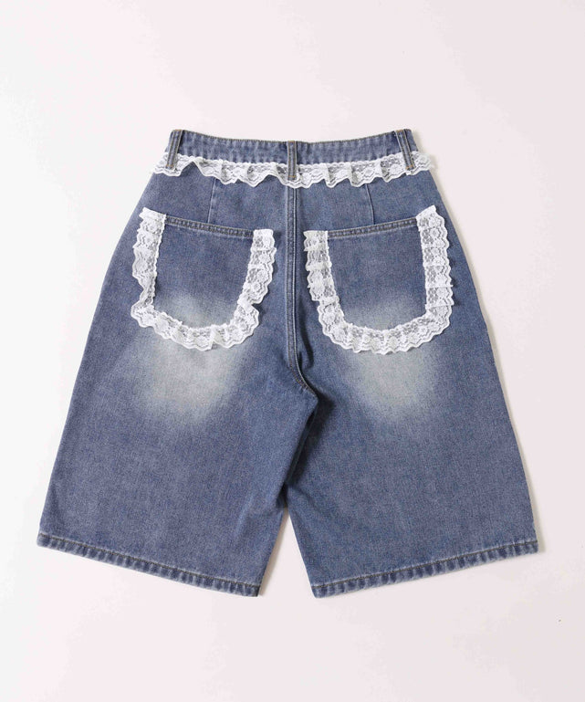 レースデザインハーフパンツ