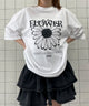 FLOWERビッグT/ホワイト　モデル:155cm F着用