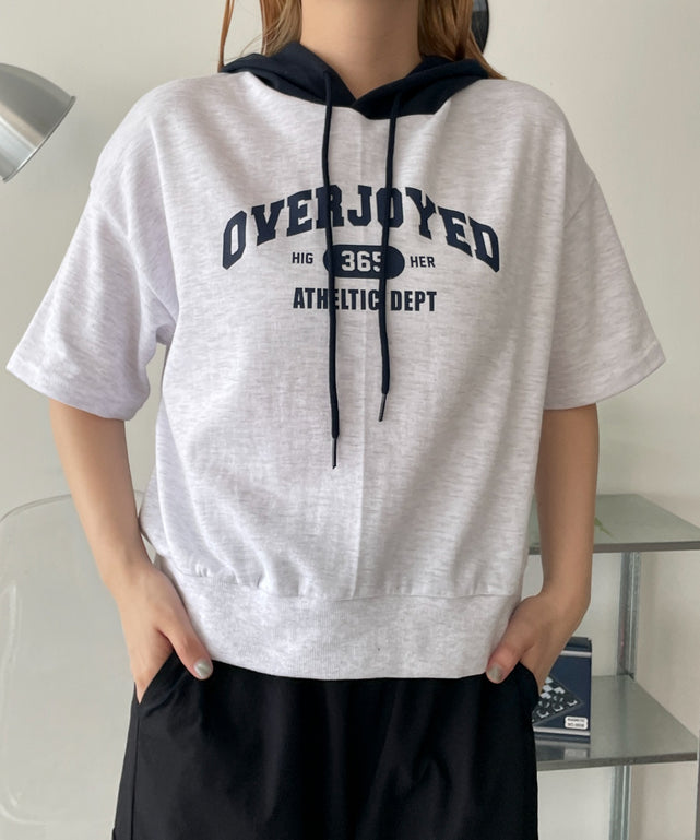 SSバイカラーカレッジパーカー/グレー　モデル:155cm F着用