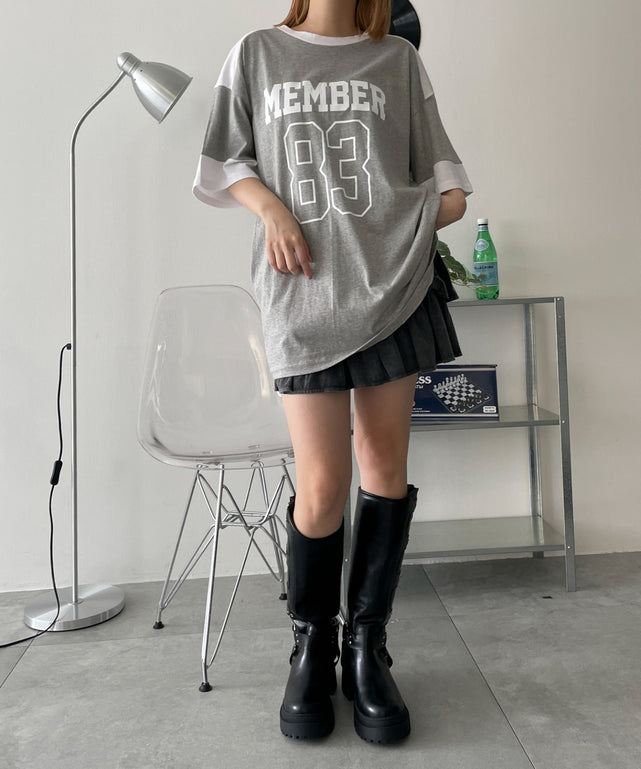 杢グレー　モデル:155cm F着用