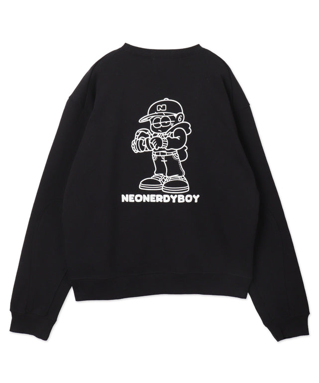 THEBOYエルボーパッチクルーネックPO